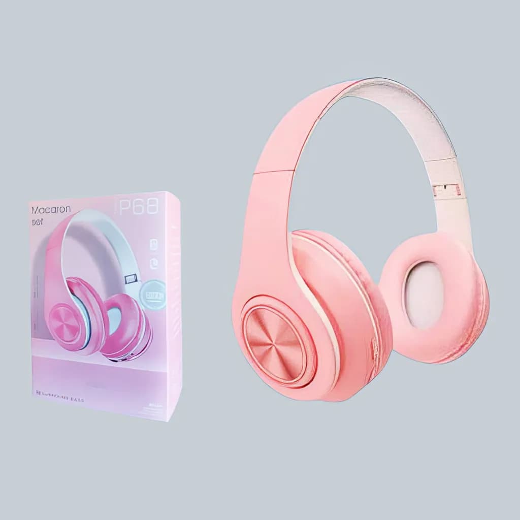 Generic P33 Pink On-Ear Headphone — Generic P33 foldable Bluetooth wireless headphone Pink