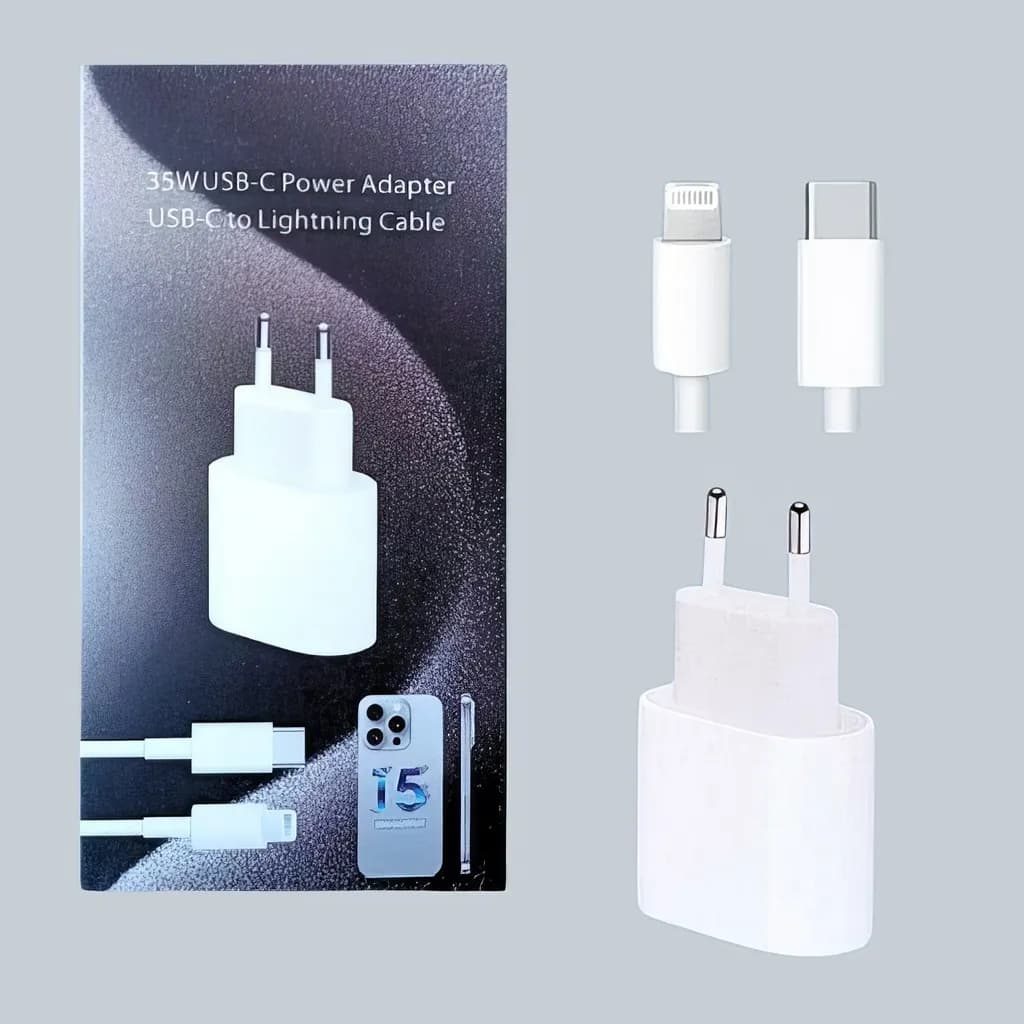 Generic USB-C to Lightning 35W Charger — Generic 35W fast charger set with USB-C to Lightning cable