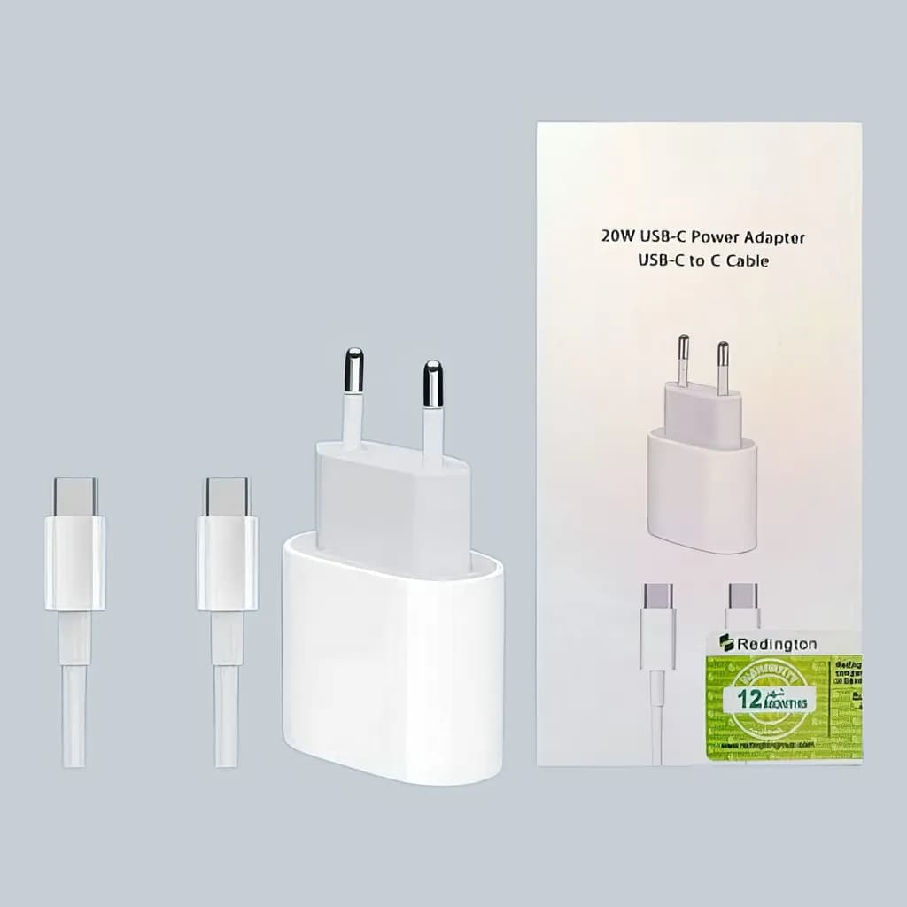 Generic USB-C to USB-C 20W Charger — Generic 20W PD adapter set with USB-C to USB-C cable