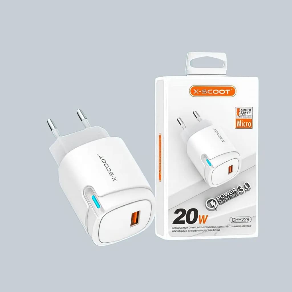 X-Scoot 3.0QC 20W USB CH-229 Charger — X-Scoot CH-229 20W Quick Charge 3.0 wall adapter charger